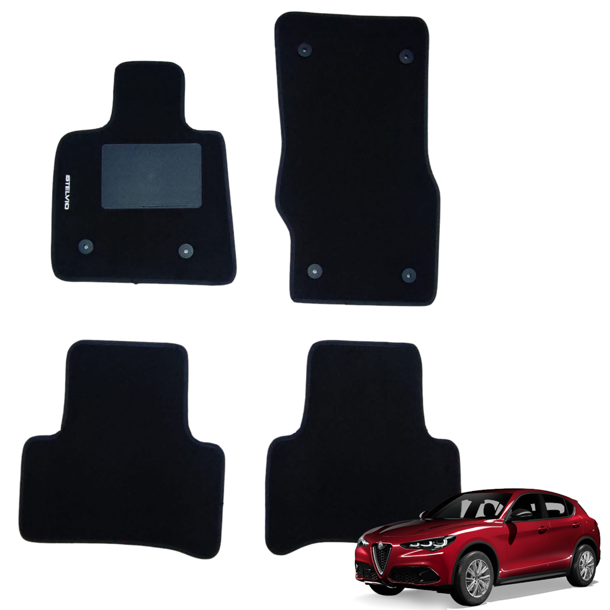 SET TAPPETI MOQUETTE ALFA STELVIO C/6  ATT.