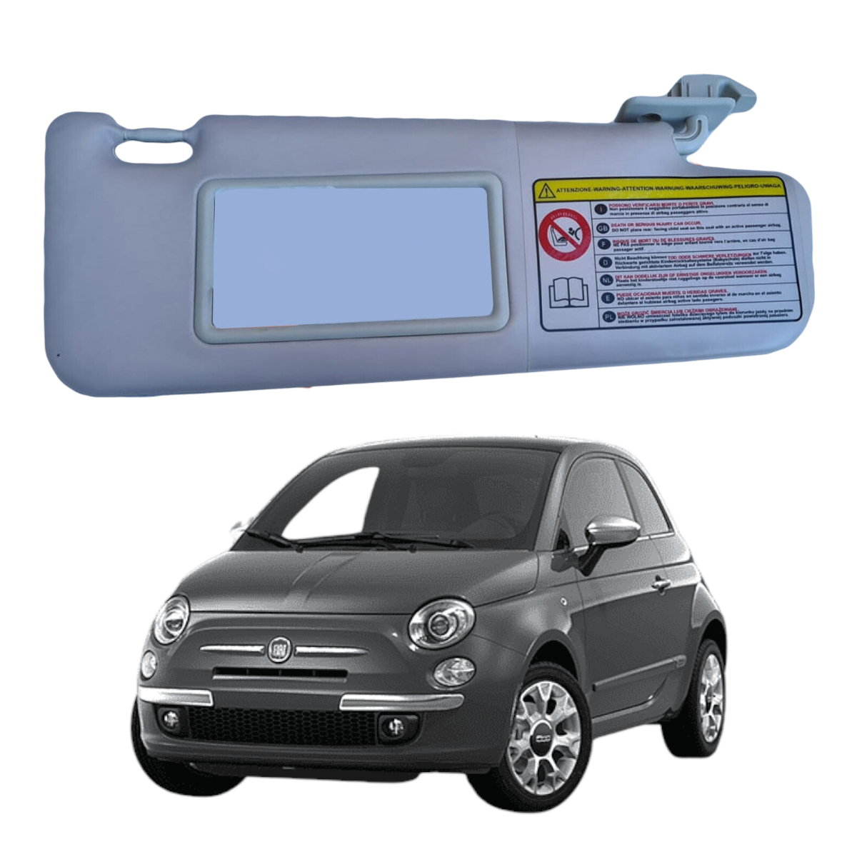 PANTINA PARASOLE DESTRA FIAT 500 dal 2007 (LATO PASSEGGERO)