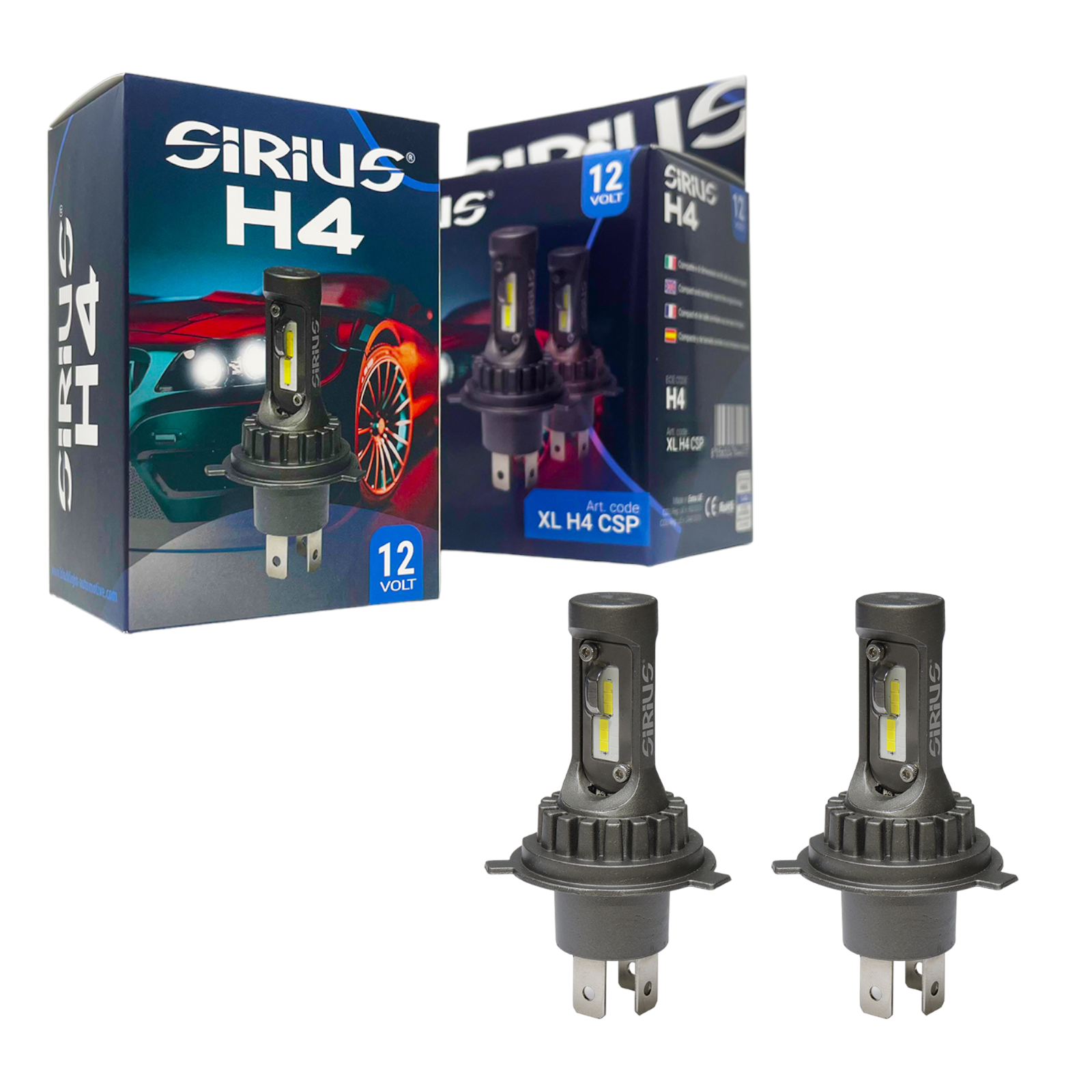 KIT HEADLIGHT LED SIRIUS H4 12/24V 5700K CHIP