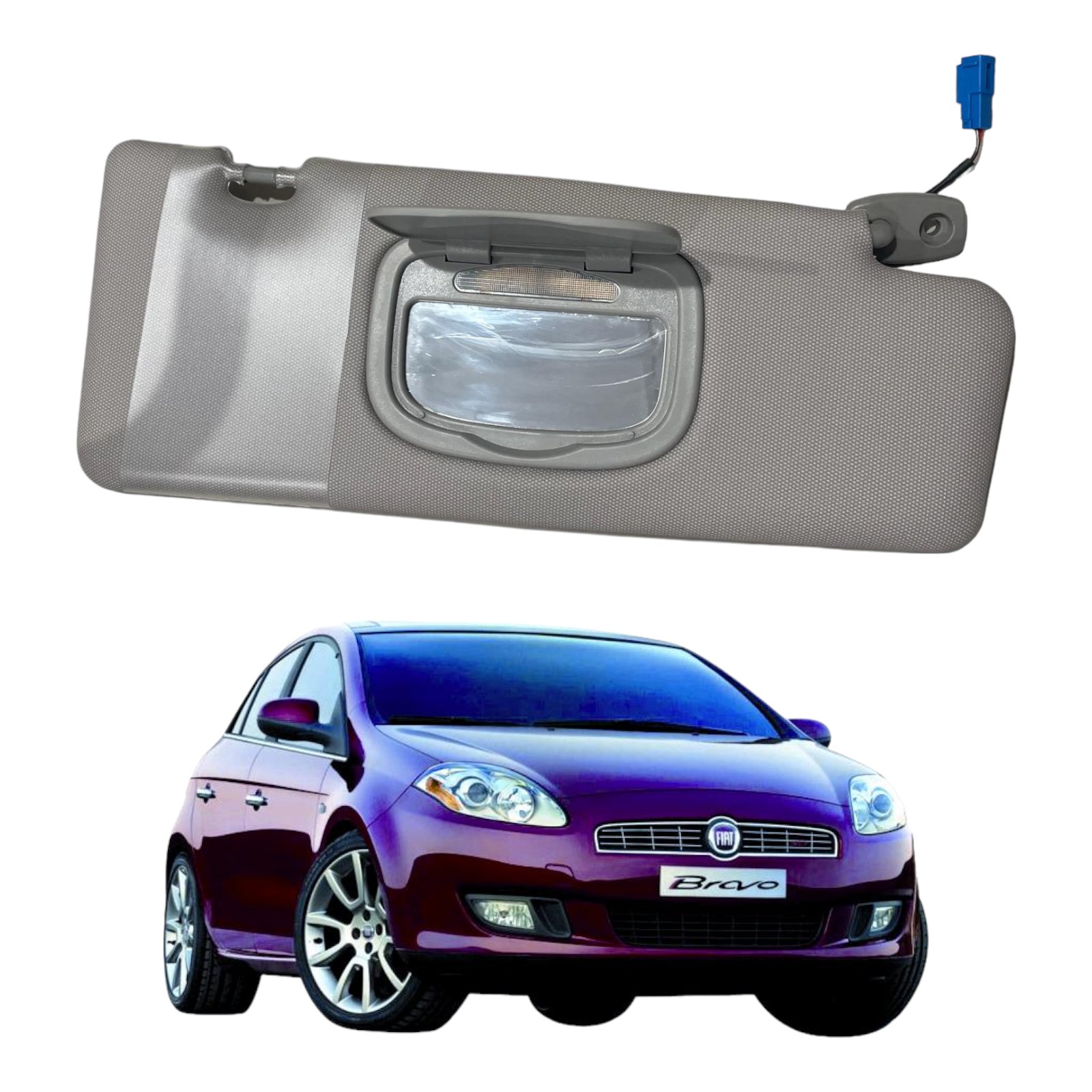 PANTINA PARASOLE DX FIAT BRAVO CON SPECCHIO E LUCE LED