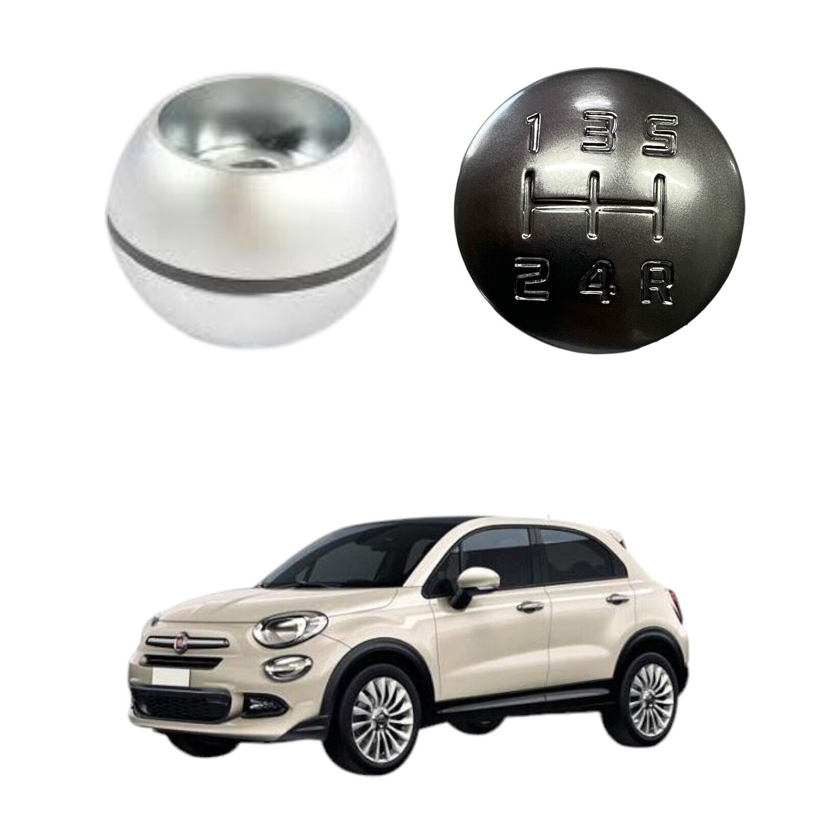 POMELLO FIAT 500X CON LENTE CROMATA, 5 MARCE